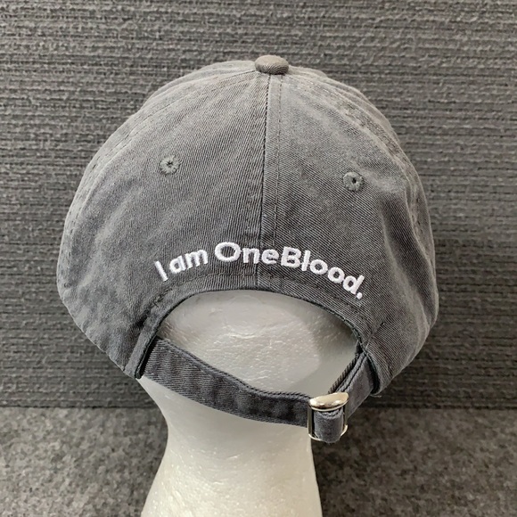 Hero OneBlood Baseball Hat Women's Adjustable Gray Embroidered Strapback Cap - Picture 7 of 12